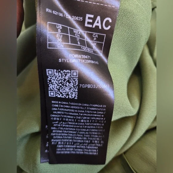 Guess Olive Green Military Style Cargo alike Pockets Maxi Dress - Picture 5 of 6